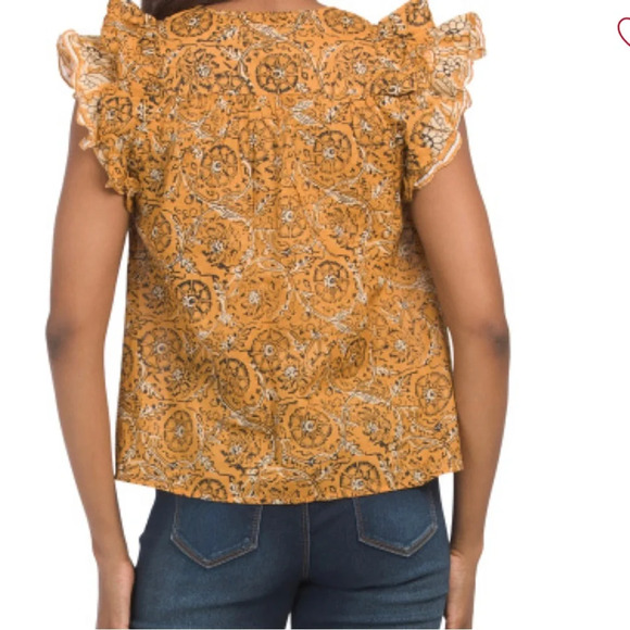 House Of Harlow Flutter Sleeve Ruffled Top Size Medium - Picture 2 of 3